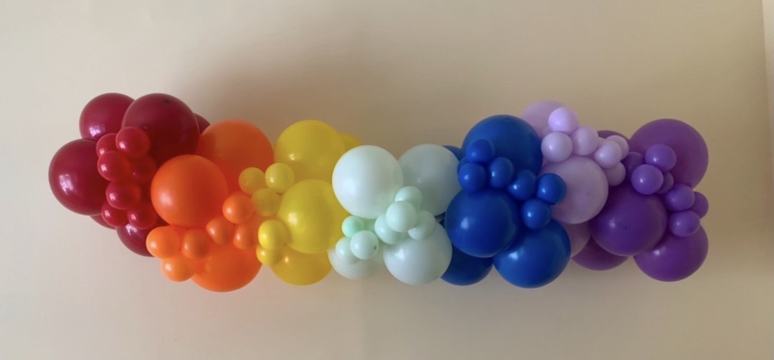 Rainbow balloon garland