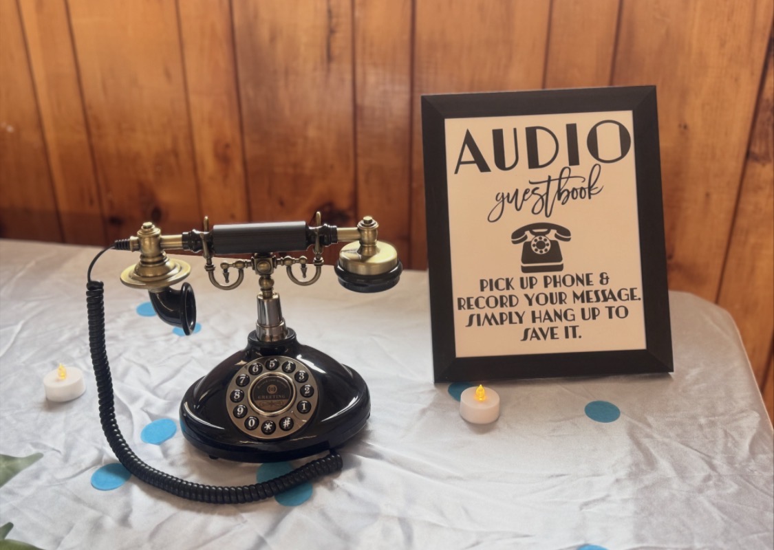 Audio guestbook phone rental