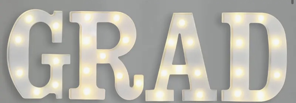 GRAD marquee letters